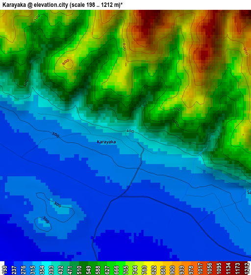 Karayaka elevation map