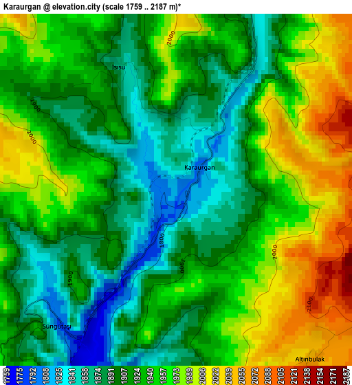 Karaurgan elevation map