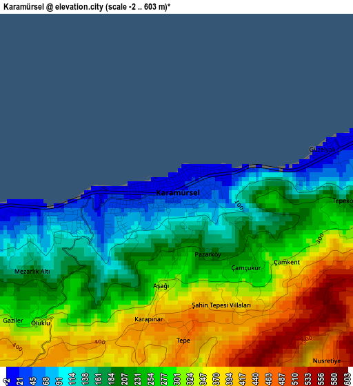 Karamürsel elevation map