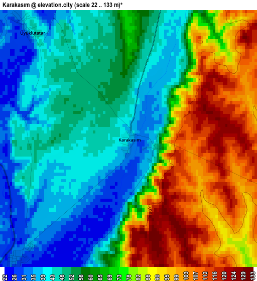 Karakasım elevation map