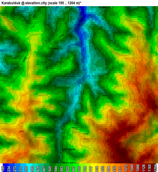 Karabulduk elevation map