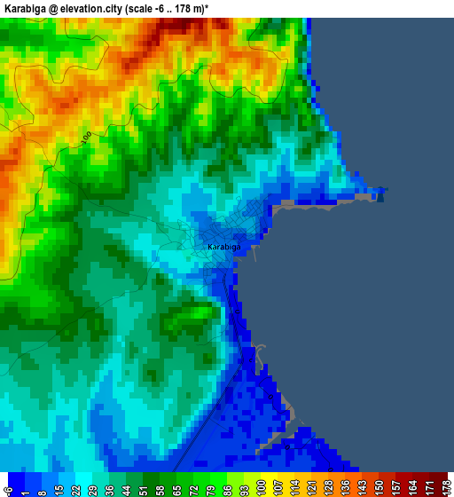 Karabiga elevation map