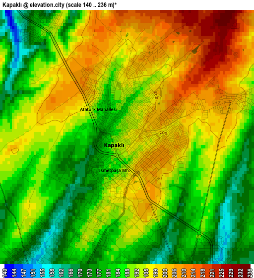 Kapaklı elevation map