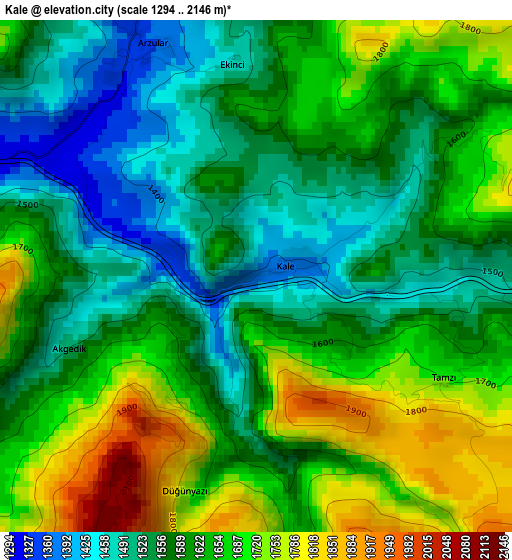 Kale elevation map