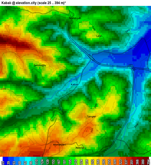 Kabalı elevation map