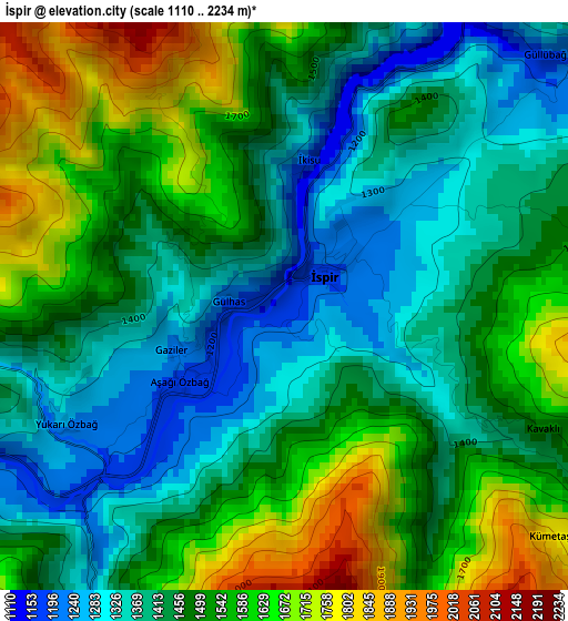 İspir elevation map