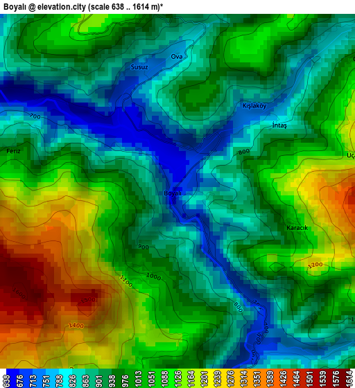 Boyalı elevation map