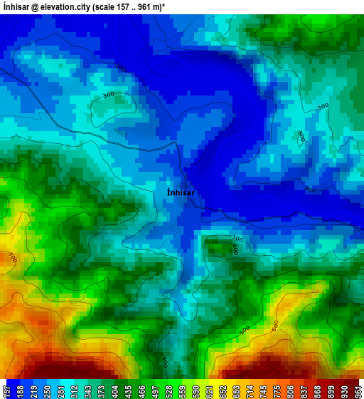 İnhisar elevation map