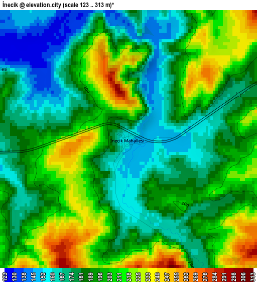 İnecik elevation map