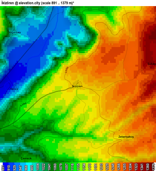 İkizören elevation map