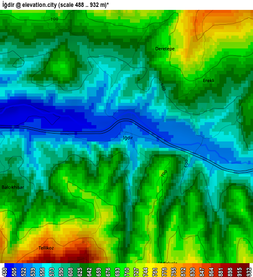 İğdir elevation map