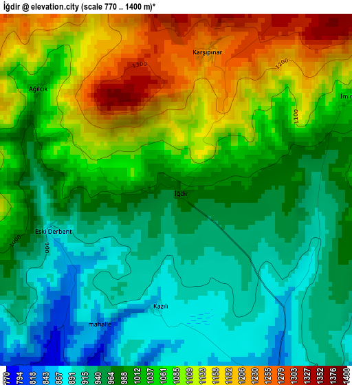 İğdir elevation map