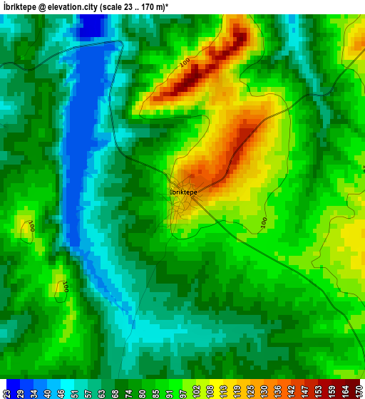 İbriktepe elevation map