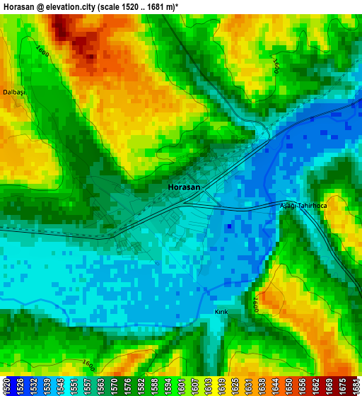 Horasan elevation map