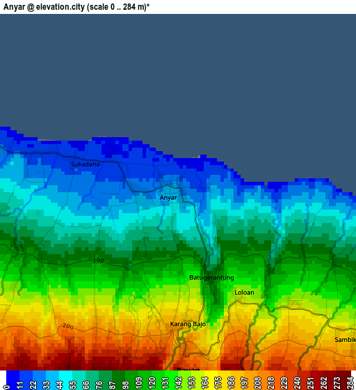 Anyar elevation map