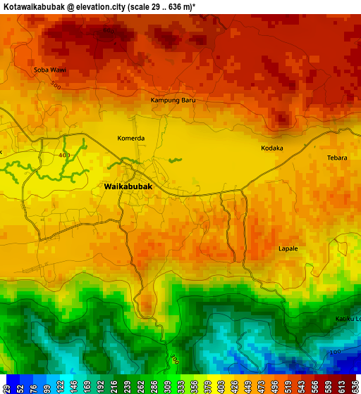 Kotawaikabubak elevation map
