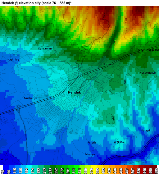 Hendek elevation map