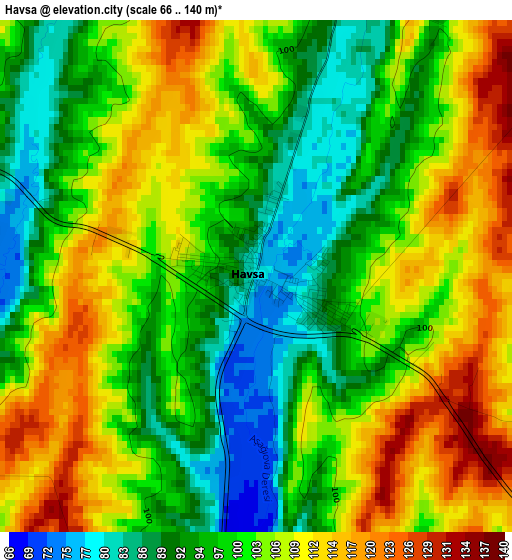 Havsa elevation map