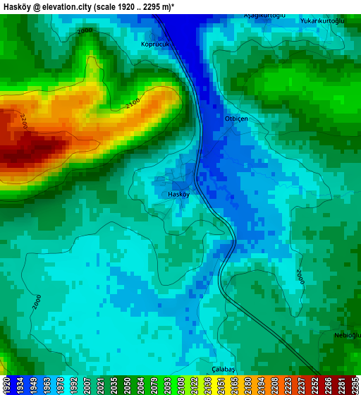 Hasköy elevation map