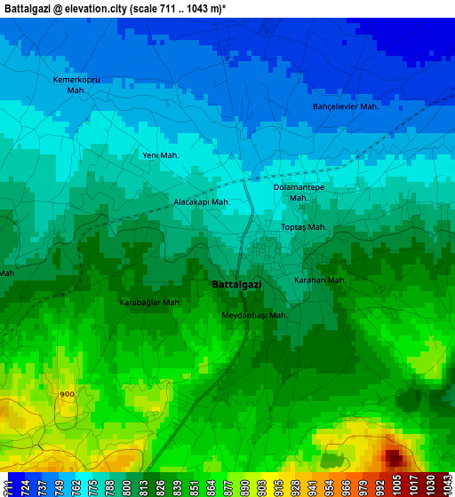 Battalgazi elevation map