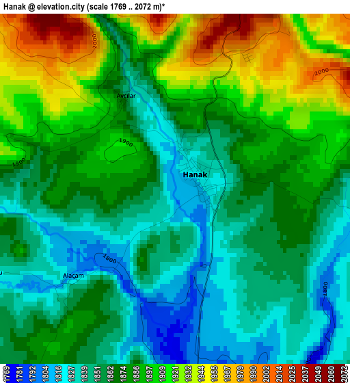 Hanak elevation map