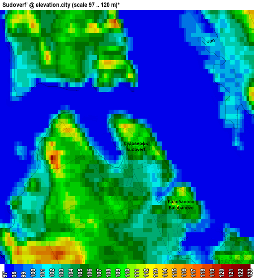 Sudoverf’ elevation map