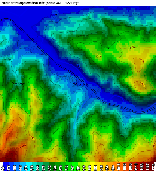 Hacıhamza elevation map