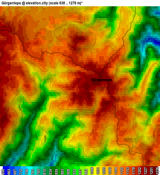 Gürgentepe elevation map