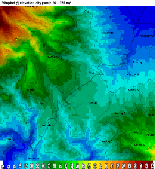 Ritapiret elevation map