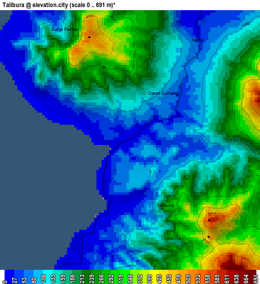 Talibura elevation map