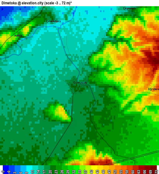 Dimetoka elevation map