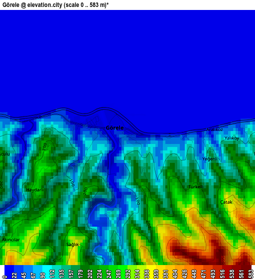 Görele elevation map