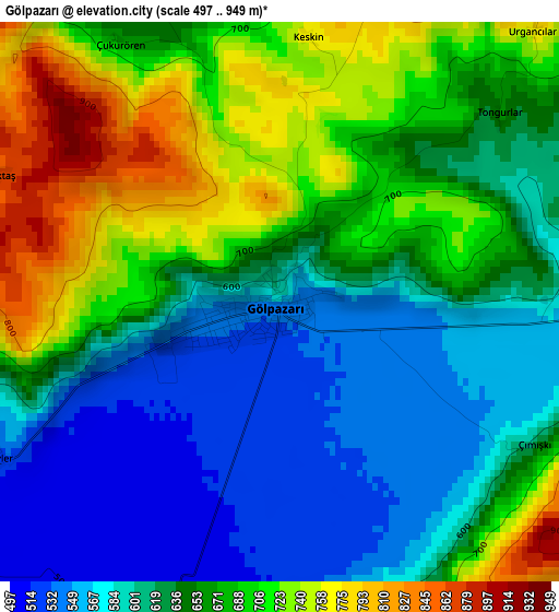 Gölpazarı elevation map