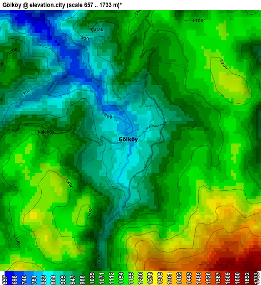 Gölköy elevation map