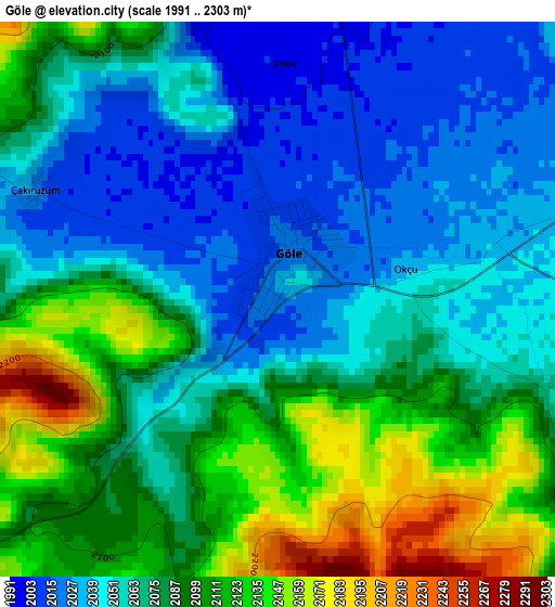 Göle elevation map