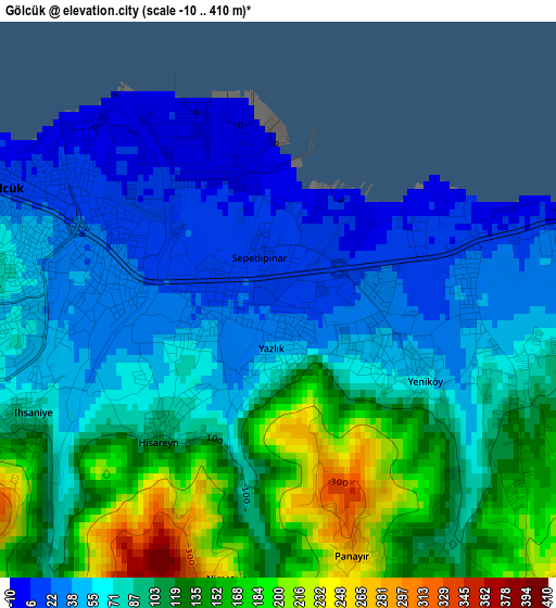 Gölcük elevation map