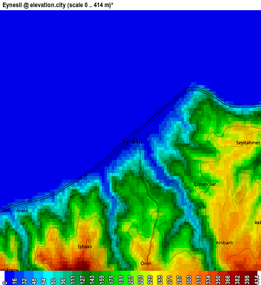 Eynesil elevation map