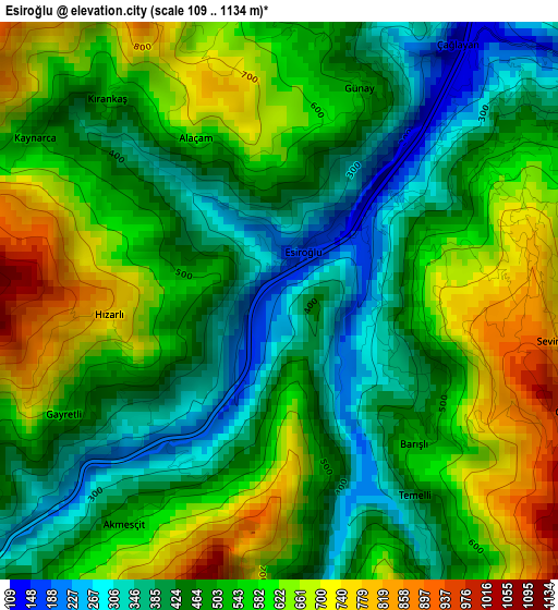 Esiroğlu elevation map