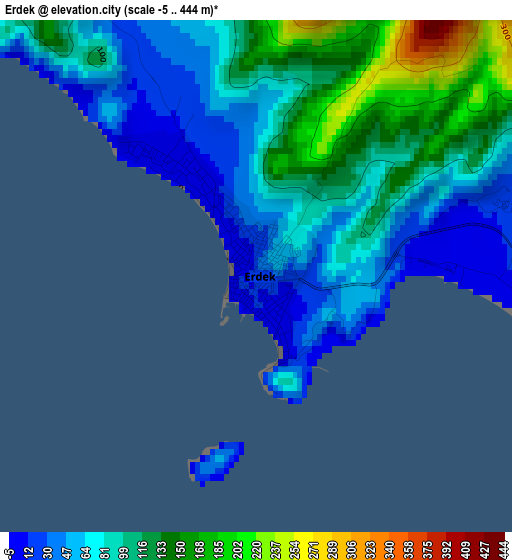 Erdek elevation map