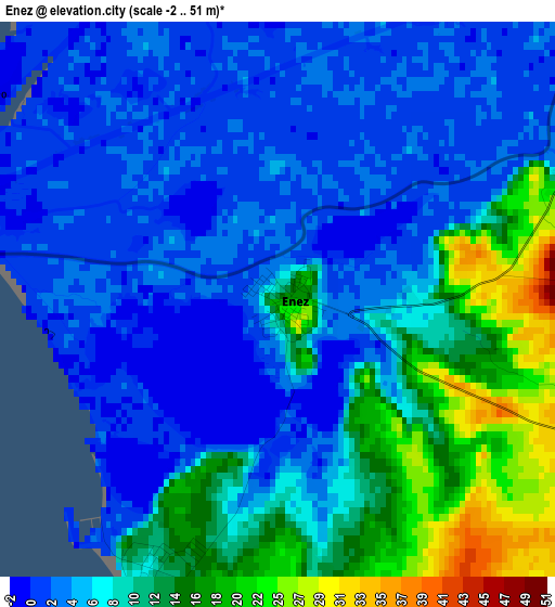 Enez elevation map