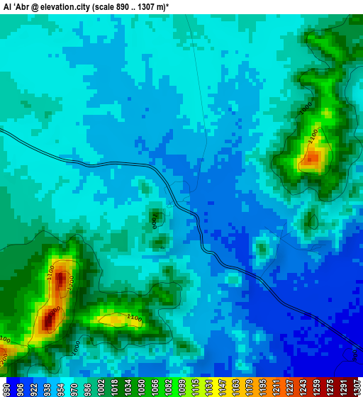 Al ‘Abr elevation map