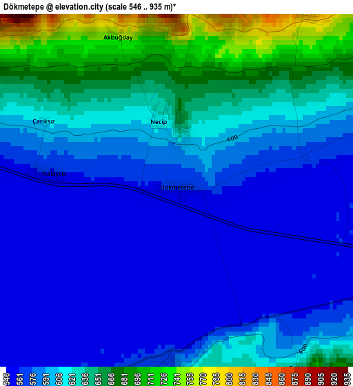 Dökmetepe elevation map