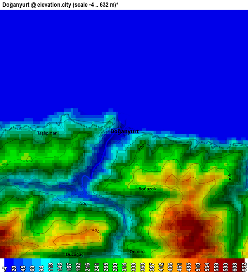 Doğanyurt elevation map