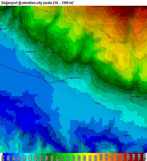 Doğanyurt elevation map