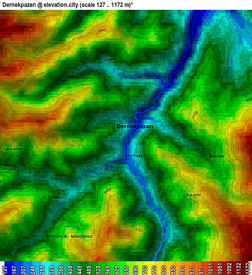 Dernekpazarı elevation map