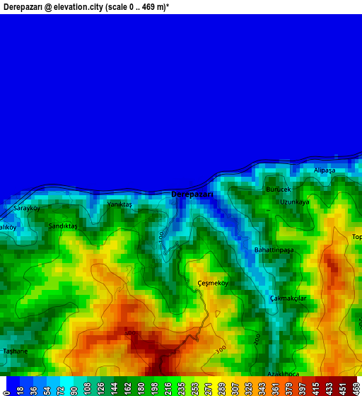 Derepazarı elevation map