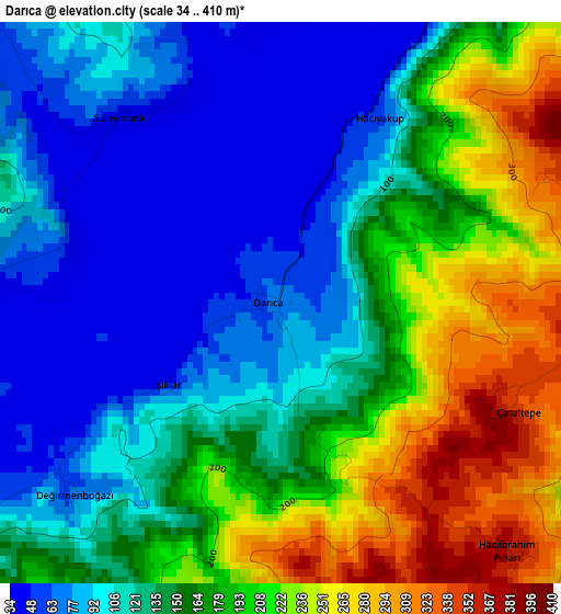 Darıca elevation map