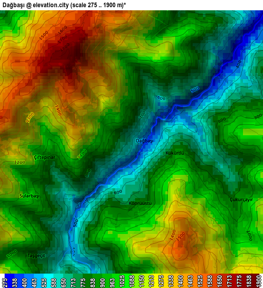 Dağbaşı elevation map