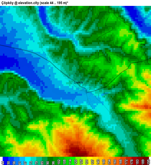 Çöpköy elevation map