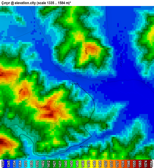 Çırçır elevation map